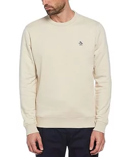 Original Penguin Męska bluza polarowa z kapturem L/S Sticker Pete, Szarobeżowy, M - Bluzy męskie - miniaturka - grafika 1