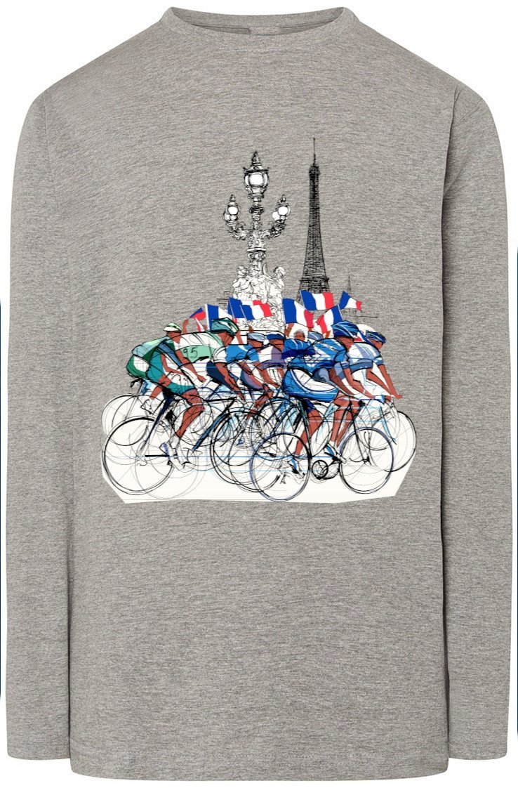 Tour De France Longsleeve Nadruk Modny r.S