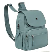 Plecaki - Niebieski plecak damski z poliestru z klapką zamykaną na magnes - Peterson - miniaturka - grafika 1