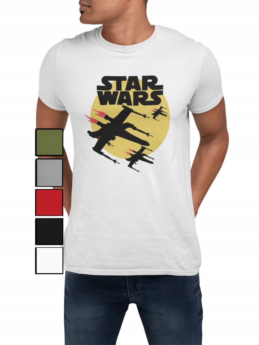 Koszulka T-Shirt Męska Z Nadrukiem Star Wars Lord Napis Yoda - L