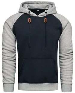 Bluza męska z kapturem szaro-granatowa Recea - Bluzy męskie - miniaturka - grafika 1