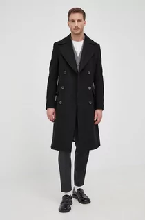 Płaszcze damskie - Boss Boss Płaszcz wełniany kolor czarny przejściowy dwurzędowy 6XL - grafika 1