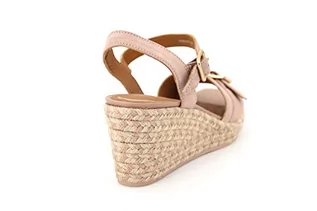 Espadryle damskie - Geox Damskie sandały D PANAREA espadryle Wedge Sandal, Nude, 38 EU, nude, 38 EU - grafika 1