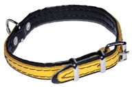 Obroże dla psów - Żółta obroża dla psa - skórzana 12mm/32cm DINO - miniaturka - grafika 1