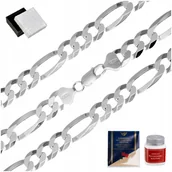 Łańcuszki - GRUBY MĘSKI ŁAŃCUCH ŁAŃCUSZEK FIGARO 65 CM 13 MM SREBRO 925 PEŁNY + Y - miniaturka - grafika 1