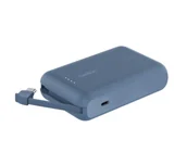 Powerbanki - Belkin BPB021HQBL 10000mAh, 20W, Wbudowany kabel USB-C, Niebieski - miniaturka - grafika 1