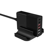 Ładowarki do telefonów - Devia ładowarka sieciowa Extreme PD QC 3.0 75W 2x USB-C 4x USB czarna - miniaturka - grafika 1
