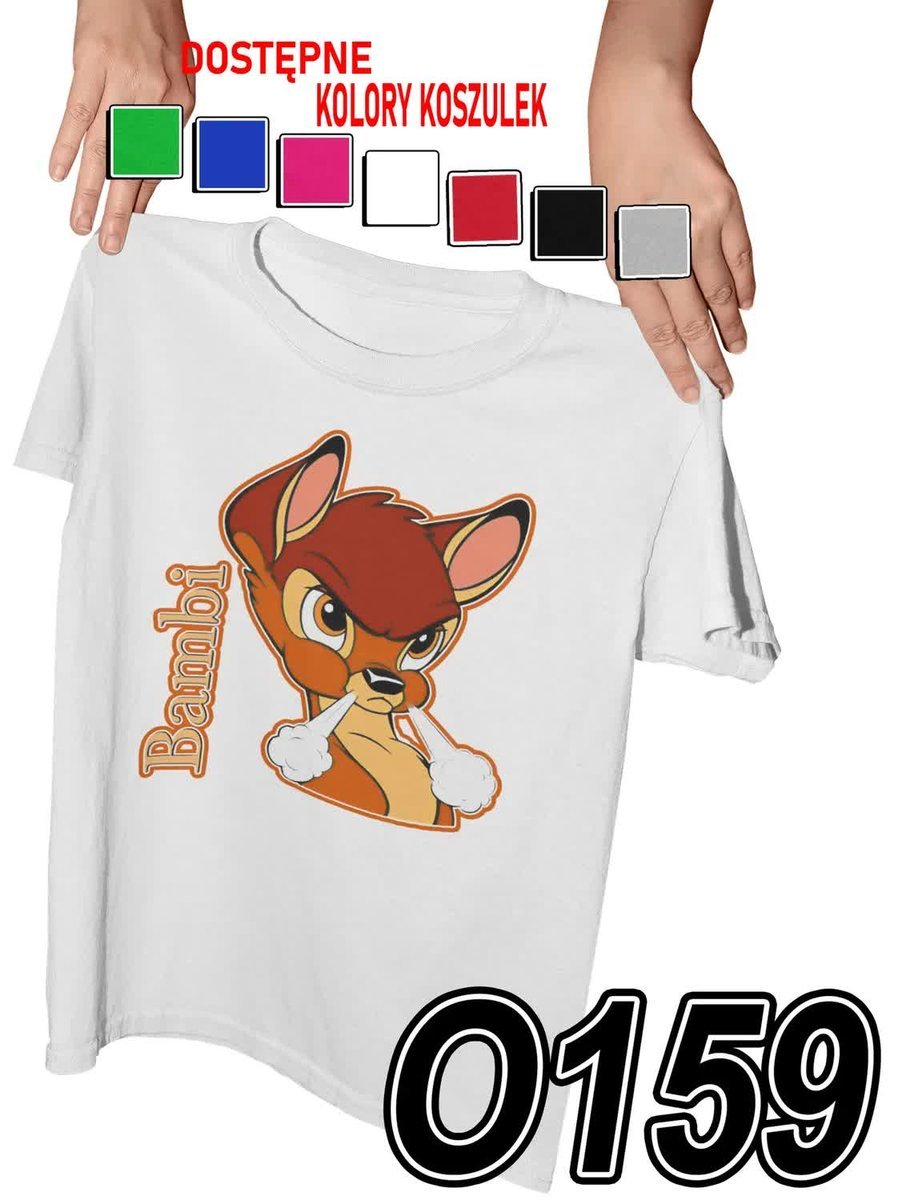 Koszulka Dziecięca Z Nadrukiem Bambi Jelonek Bajki - L 146-152