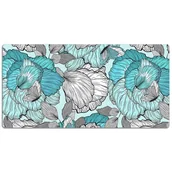 Podkładki na biurko - Mata ochronna z nadrukiem Kwiaty Doodle 120x60 cm, Dywanomat - miniaturka - grafika 1