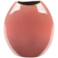 Wazony i flakony - Wazon Dekoracyjny Ceramiczny Sibel 14X7X16 Ciemnoróżowy - miniaturka - grafika 1
