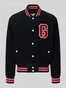 Kurtka baseballowa ze sztruksu z detalem z logo - Kurtki męskie - miniaturka - grafika 1