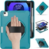 Etui do tabletów - Etui na iPad Pro 11 2021 3. generacja: wojskowy wytrzymały 3-warstwowy pokrowiec ochronny z uchwytem na długopis - obracany o 360° pasek na rękę - pasek na ramię - miniaturka - grafika 1