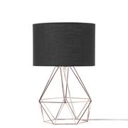 Lampy stojące - Beliani Lampa stołowa czarno-miedziana TETON - miniaturka - grafika 1