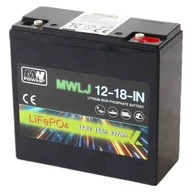 Akumulatory ogólnego zastosowania - Akumulator MWLJ LiFePO4 12.8V 18Ah 230Wh IN (12-18-IN) - miniaturka - grafika 1