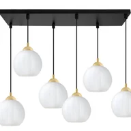 Lampy sufitowe - Lampa sufitowa wisząca Costa loft 6xE27 klosz kula biały/złoty Light Home LH - miniaturka - grafika 1