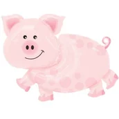 Balony i akcesoria - Amscan Balon foliowy 43 x 33" SHP Świnka, 1 szt 1106202-P35 - miniaturka - grafika 1