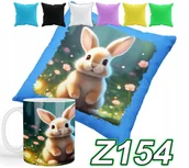 Gadżety dla niej i dla niego - ZESTAW KUBEK + POSZEWKA Z NADRUKIEM KRÓLIK KRÓLICZEK SŁODZIAK + IMIĘ - miniaturka - grafika 1