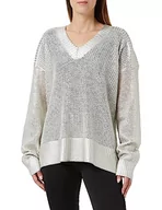 Swetry damskie - BOSS Damski sweter C_fredda Knitted_Sweater, Open White118, L - miniaturka - grafika 1