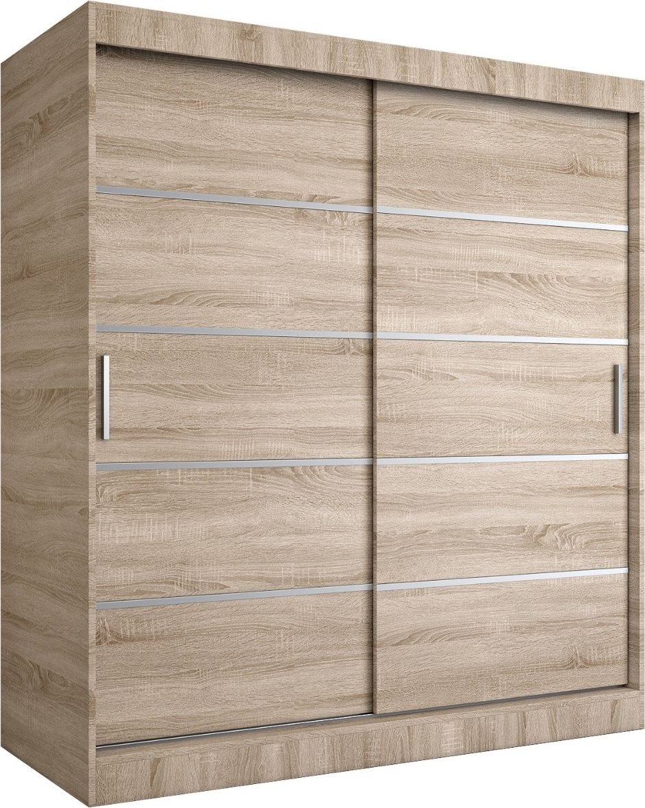 MKPOL Szafa przesuwna MODUO COMFORT 180 dąb sonoma z listwami