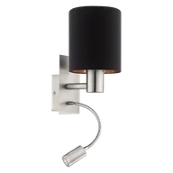 Lampy ścienne - Eglo 96483 Pasteri 1x40W+3,5W LED Kinkiet czarny/miedź - miniaturka - grafika 1