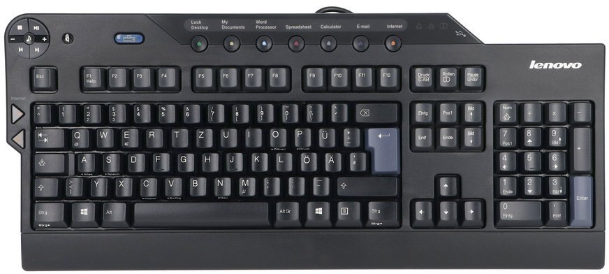 Lenovo Klawiatura Enhanced SK-8815 USB Multimedialna QWERTZ +Stickery