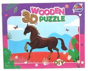 Puzzle - Drewniane Puzzle 3D - Koń - miniaturka - grafika 1