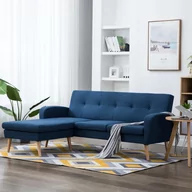 Narożniki - vidaXL Sofa z leżanką, obita tkaniną, 186 x 136 x 79 cm, niebieska vidaXL - miniaturka - grafika 1