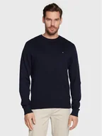 Swetry męskie - Tommy Hilfiger Sweter MW0MW28046 Granatowy Regular Fit - miniaturka - grafika 1