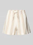 Spodenki damskie - Szorty o luźnym kroju z mieszanki wiskozy i lnu model ‘CARO’ - miniaturka - grafika 1