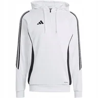 Bluzy męskie - Bluza męska adidas Tiro 24 Training Hooded biała IR9399 M - miniaturka - grafika 1