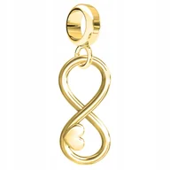 Bransoletki - Charms Złoty z Nieskończonością Symbol Nieskończoność Serce SREBRO 925 - miniaturka - grafika 1