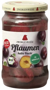 Zwergenwiese Śliwki połówki w lekkim syropie (słoik) 180 g Bio - żywność - Owoce w puszkach i słoikach - miniaturka - grafika 1