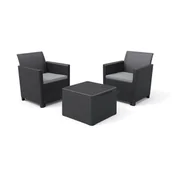 Meble ogrodowe - Curver Zestaw mebli ogrodowych Claire Balcony grafitowy - miniaturka - grafika 1