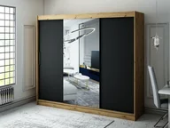 Szafy - MINIO szafa 250 cm LETO T1 czarny mat / dąb Artisan - miniaturka - grafika 1