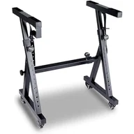 Akcesoria do instrumentów klawiszowych - Pyle Universal Electronic Piano, Black Heavy Duty Z-Style Keyboard Stand with Locking Wheels, Height and Width, Portable Organ Holder Rack, Foldable Design - miniaturka - grafika 1