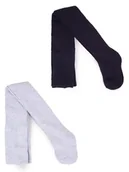 Rajstopy - Rajstopy dziecięce bawełniane frotte szaro-czarne 2PAK 140-146 YOCLUB - miniaturka - grafika 1