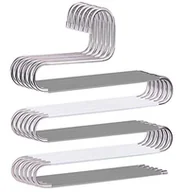 Skarpetki dla dzieci - devesanter Wieszaki na spodnie, oszczędność miejsca, antypoślizgowe, 6-pak wieszaków na spodnie w kształcie litery S, wieszaki na ubrania ze stali nierdzewnej, organizer do przechowywania spodni, - miniaturka - grafika 1