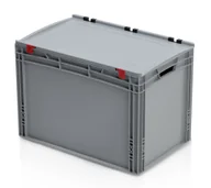 Pojemniki przemysłowe - B2B Partner Plastikowa skrzynka z wiekiem 600x400x435 mm 967210 - miniaturka - grafika 1