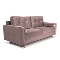 Sofy i kanapy - Sofa STELLA w kolorze jasny brudny róż z funkcją spania i pojemnikiem na pościel - miniaturka - grafika 1