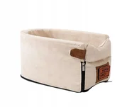 Transportery dla kotów - TRANSPORTER FOTELIK SAMOCHODOWY DLA KOTA PSA BEŻOWY - miniaturka - grafika 1