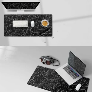 Podkładka na biurko pod myszkę mysz klawiaturę Mata ochronna antypoślizgowa gamingowa XL 80x40 cm Czarna Alogy Line Texture - Podkładki pod mysz - miniaturka - grafika 7