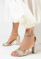 Sandały damskie - Złote Sandały Kleonoire - miniaturka - grafika 1