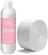 Zestawy do manicure i pedicure - Lilly Aceton kosmetyczny 500 ml + waciki bezpyłowe 20 szt. - miniaturka - grafika 1