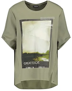 Taifun T-shirt damski, Reed Green Wzorzysty, 36 - Koszulki i topy damskie - miniaturka - grafika 1