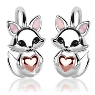 Biżuteria dla dzieci - Kolczyki srebrne Liski dla dziewczynki dzieci angielskie zapięcie Golden Rose - miniaturka - grafika 1