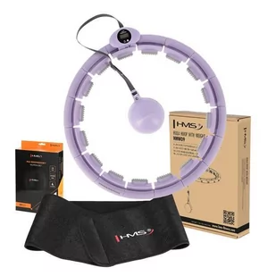 ZESTAW HULA HOP HHW09 VIOLET Z PIŁKĄ GRAWITACYJNĄ I LICZNIKIEM HMS + PAS BR163 BLACK - Pozostały sprzęt i akcesoria do ćwiczeń - miniaturka - grafika 1