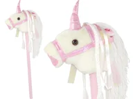 Skoczki dla dzieci - ﻿Jednorożec KONIK na patyku GŁOWA Na Kiju Do Galopowania Dźwięk HOBBY HORSE - miniaturka - grafika 1