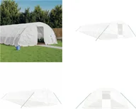 Szklarnie ogrodowe - vidaXL Szklarnia z ramą stalową biała 90 m² 18x5x2,3 m - Szklarnia - Szklarnie - Tunel foliowy - Szklarnia Walk-in - miniaturka - grafika 1