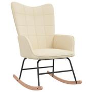 Fotele - vidaXL Fotel bujany, kremowy, tapicerowany tkaniną - miniaturka - grafika 1