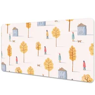 Podkładki na biurko - Mata ochronna na biurko Domy wśród drzew 90x45 cm - miniaturka - grafika 1
